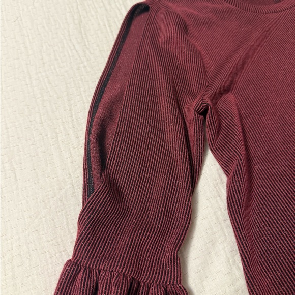 BCBG Burgundy Cold Shoulder Sleeve Dress - Picture 6 of 8